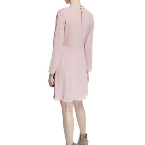Nanette Lepore Pink Mock Neck Embroidered Dress - Picture 4 of 15